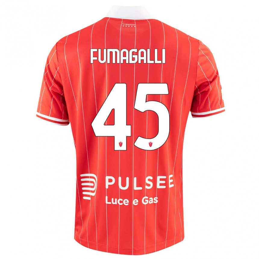 ילדים כדורגל Valerio Fumagalli #45 אדום לבן ג'רזי ביתית 2025/26 ילדים כדורגל Valerio Fumagalli #45 אדום לבן ג'רזי ביתית 2025/26