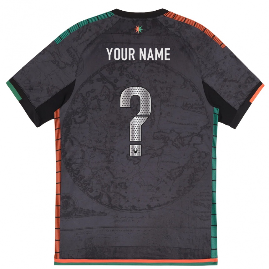 ילדים כדורגל השם שלך #0 אפור כהה ג'רזי ביתית 2025/26