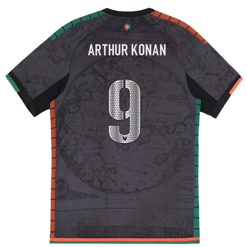 ילדים כדורגל Demoye Arthur Konan #9 אפור כהה ג'רזי ביתית 2025/26