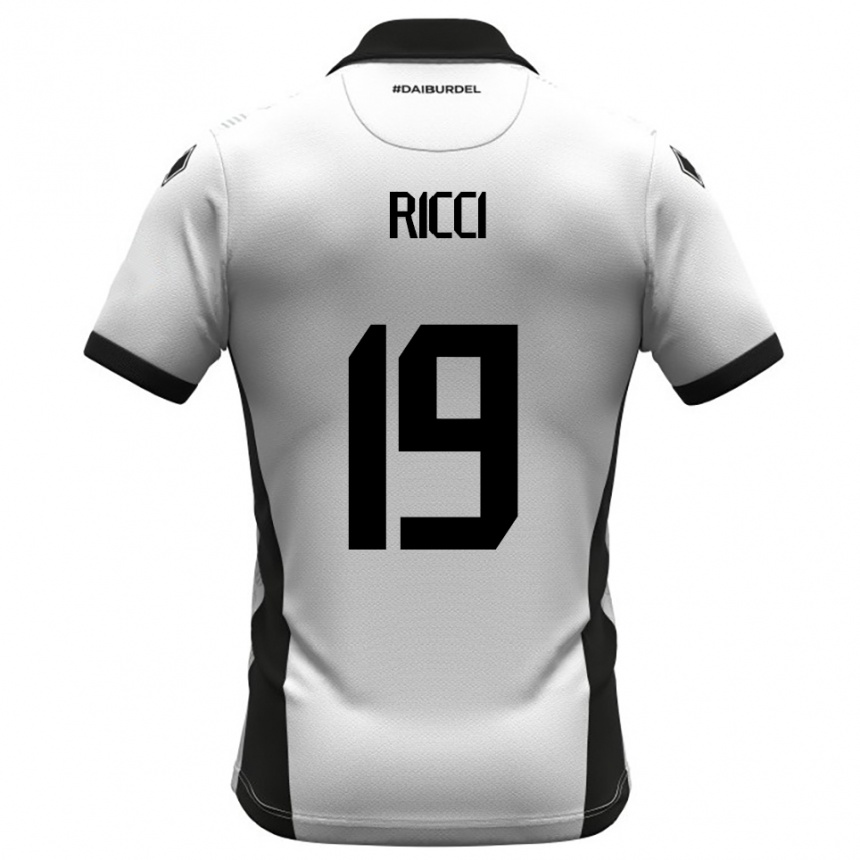 ילדים כדורגל Gabriele Ricci #19 לבן שחור כתום ג'רזי ביתית 2025/26