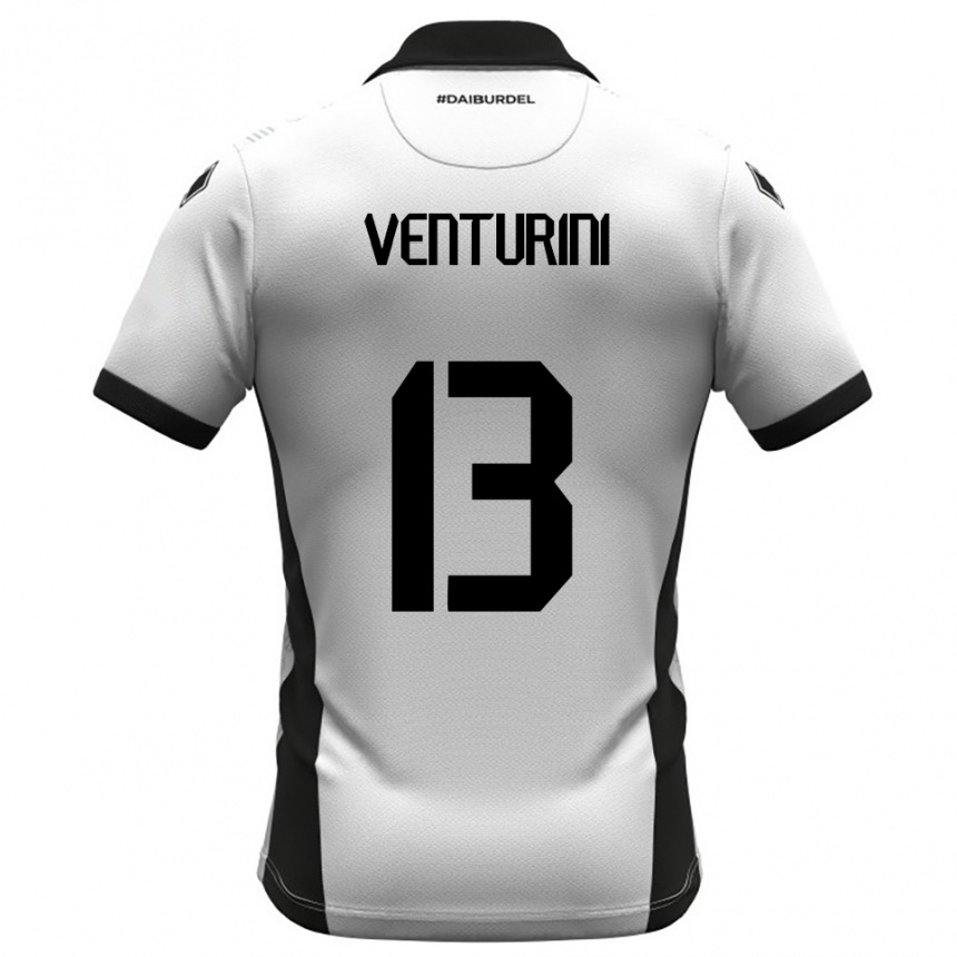 ילדים כדורגל Diego Venturini #13 לבן שחור כתום ג'רזי ביתית 2025/26