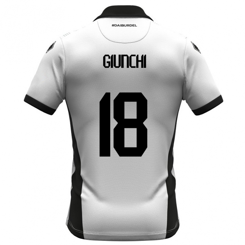 ילדים כדורגל Andrea Giunchi #18 לבן שחור כתום ג'רזי ביתית 2025/26