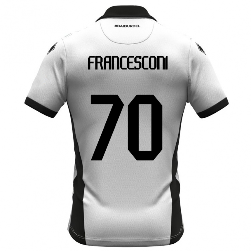 ילדים כדורגל מטאו פרנצ׳סקוני #70 לבן שחור כתום ג'רזי ביתית 2025/26
