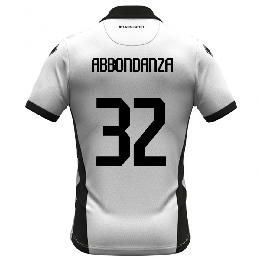 ילדים כדורגל Simone Abbondanza #32 לבן שחור כתום ג'רזי ביתית 2025/26