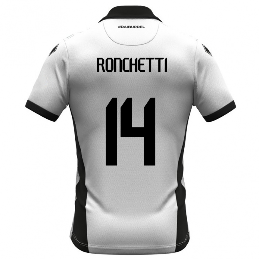 ילדים כדורגל פיליפו רונסי #14 לבן שחור כתום ג'רזי ביתית 2025/26