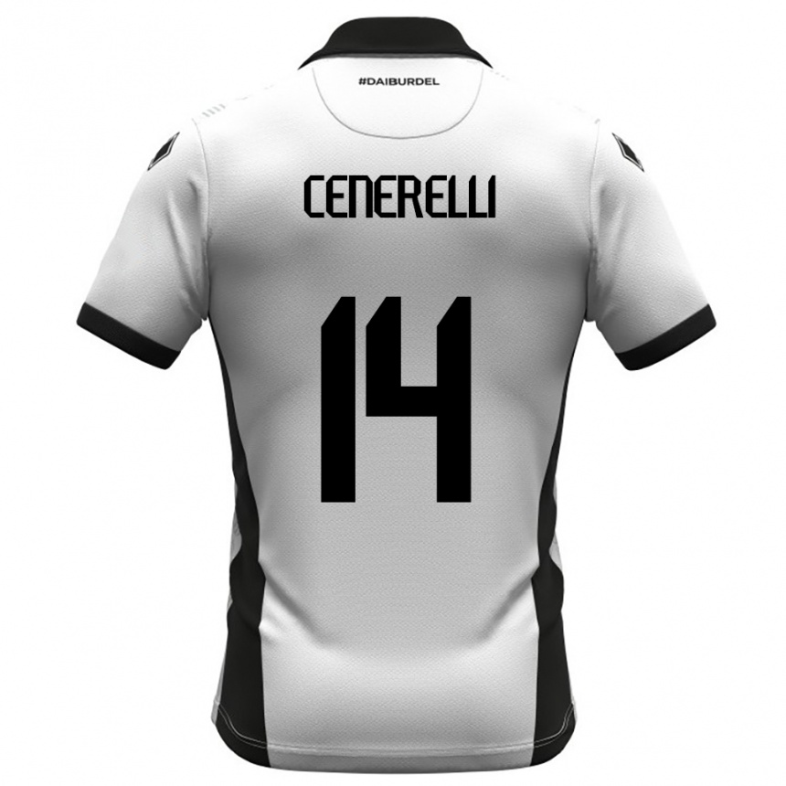 ילדים כדורגל אלסנדרו סנרלי #14 לבן שחור כתום ג'רזי ביתית 2025/26