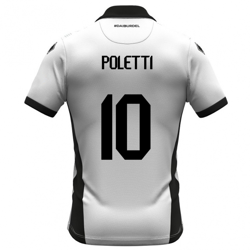 ילדים כדורגל Thomas Poletti #10 לבן שחור כתום ג'רזי ביתית 2025/26