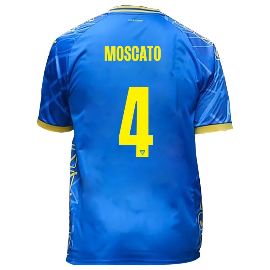 ילדים כדורגל Gabriele Moscato #4 כחול שמיים צהוב ג'רזי ביתית 2025/26