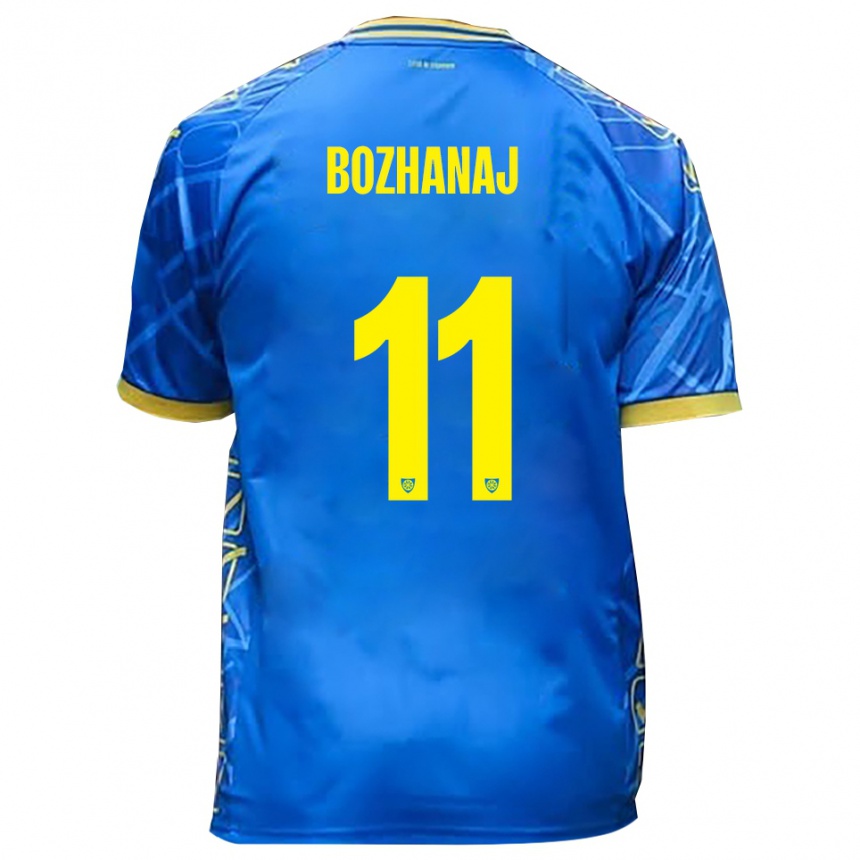 ילדים כדורגל Kleis Bozhanaj #11 כחול שמיים צהוב ג'רזי ביתית 2025/26