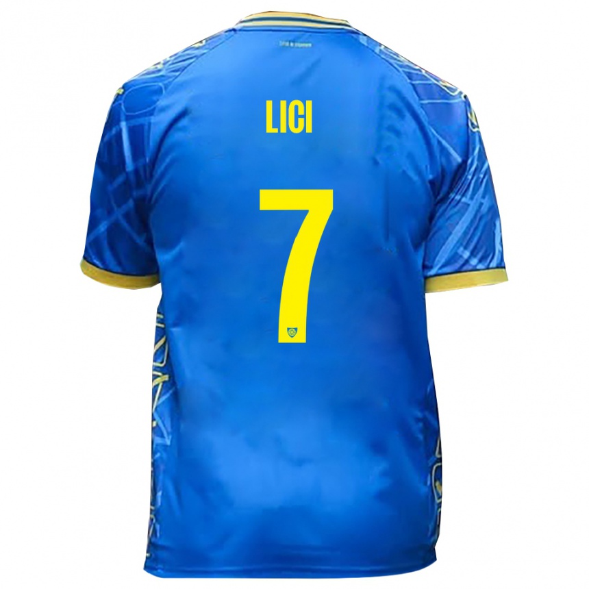 ילדים כדורגל Alessio Lici #7 כחול שמיים צהוב ג'רזי ביתית 2025/26