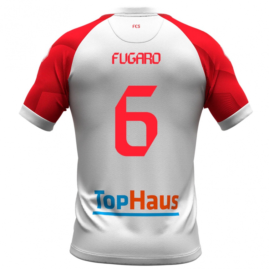ילדים כדורגל מטאו פוגארו #6 לבן אדום ג'רזי ביתית 2025/26