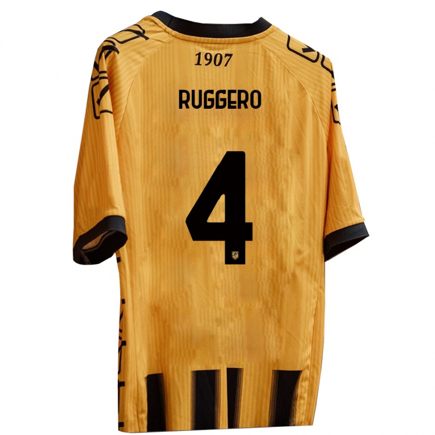 ילדים כדורגל מרקו רוג׳רו #4 צהוב שחור ג'רזי ביתית 2025/26