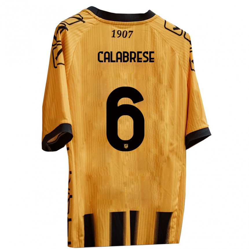 ילדים כדורגל Daniele Calabrese #6 צהוב שחור ג'רזי ביתית 2025/26