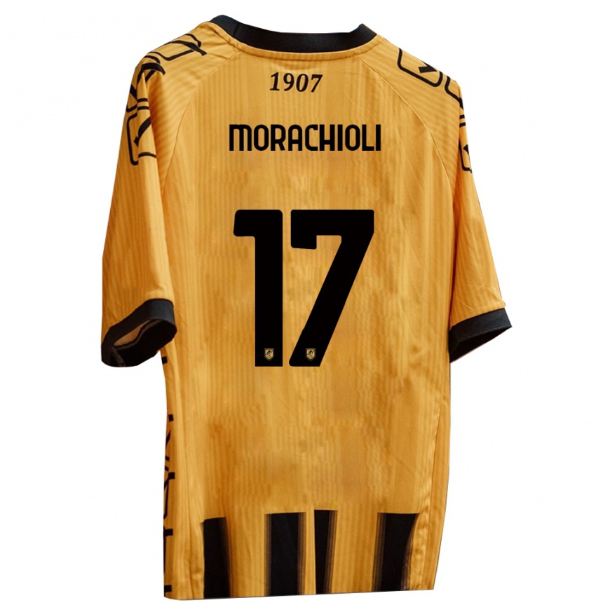 ילדים כדורגל Gregorio Morachioli #17 צהוב שחור ג'רזי ביתית 2025/26
