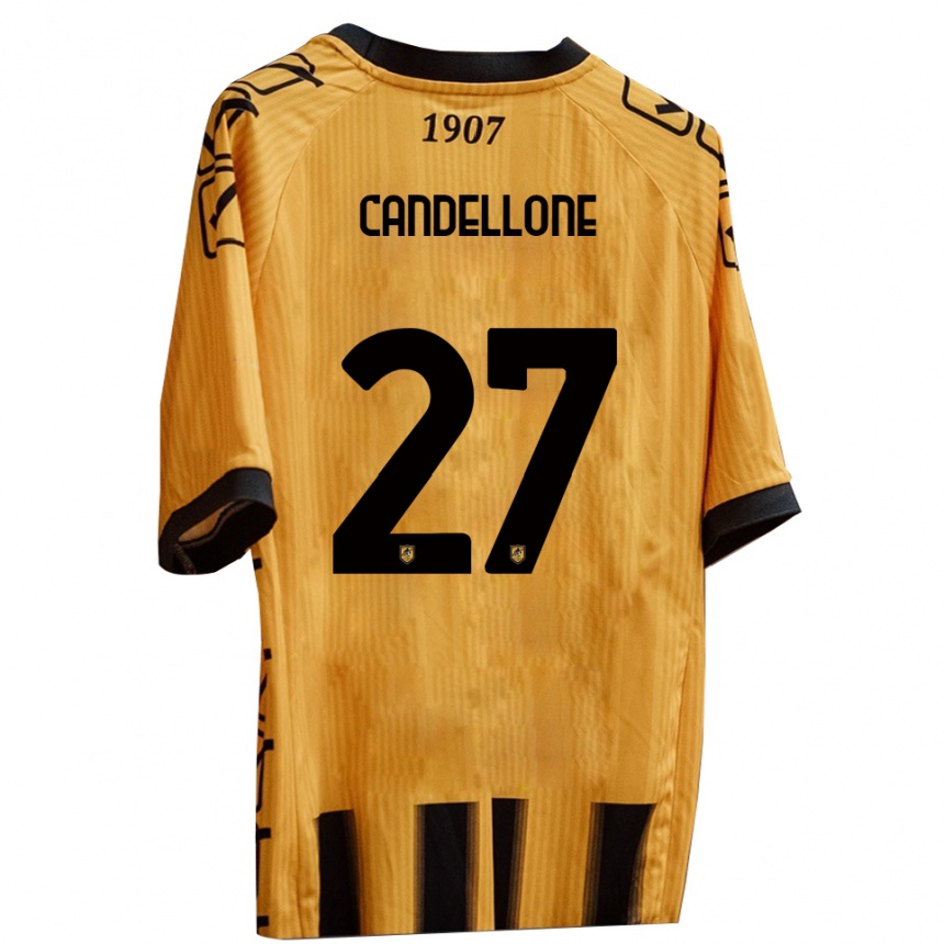 ילדים כדורגל לאונרדו קנדלונה #27 צהוב שחור ג'רזי ביתית 2025/26