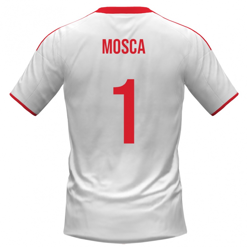 ילדים כדורגל Lorenzo Mosca #1 לבן אדום ג'רזי ביתית 2025/26