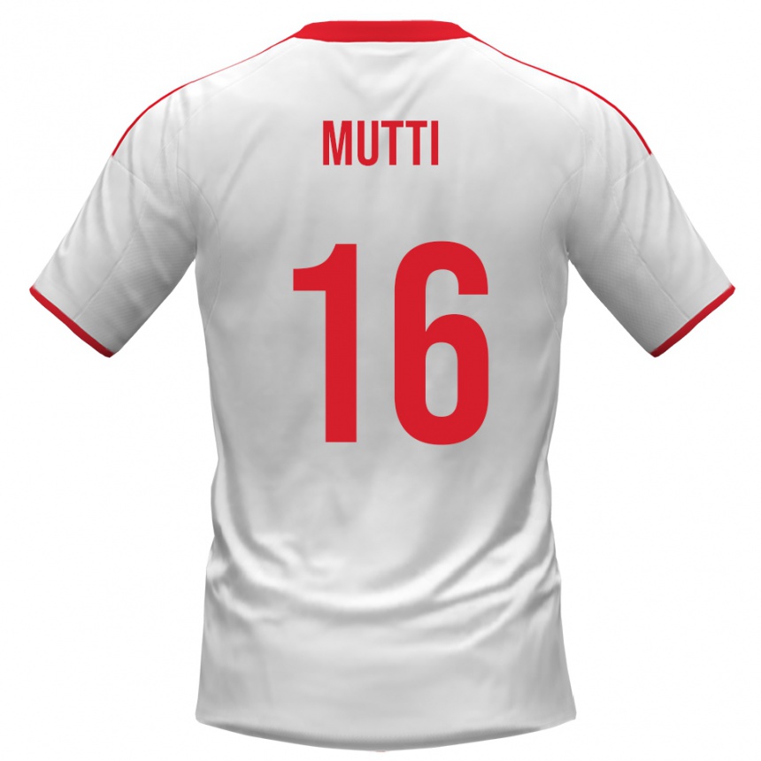 ילדים כדורגל Matteo Mutti #16 לבן אדום ג'רזי ביתית 2025/26