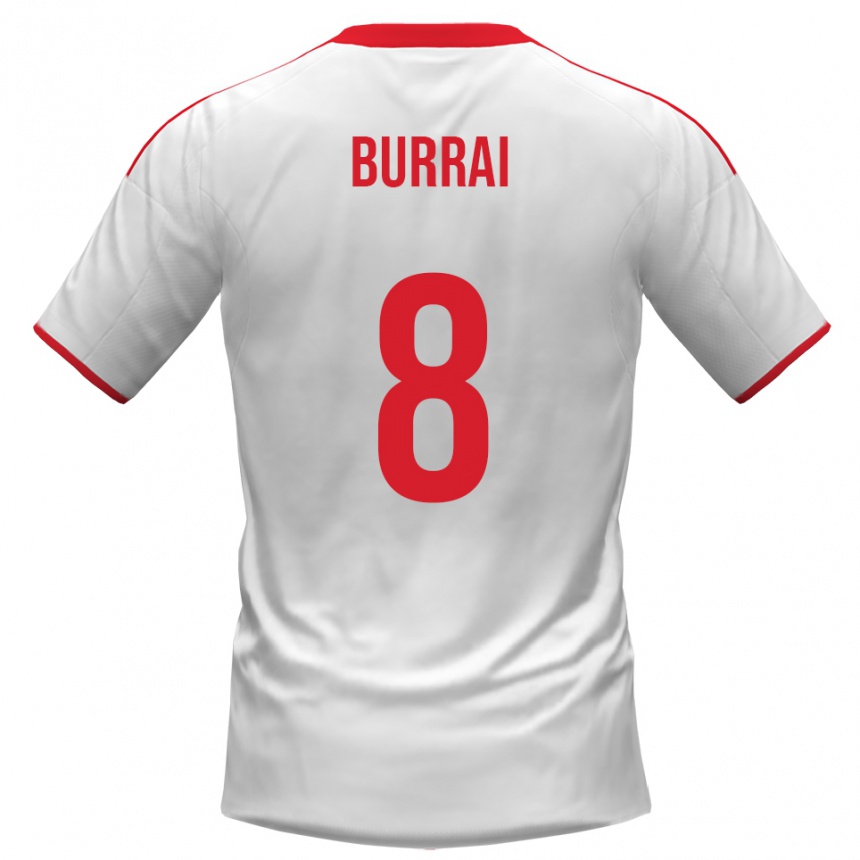 ילדים כדורגל Salvatore Burrai #8 לבן אדום ג'רזי ביתית 2025/26