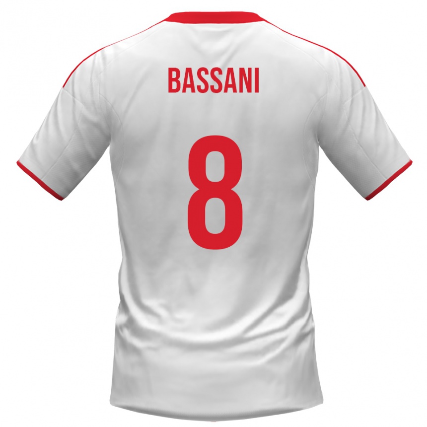 ילדים כדורגל ניקולו באסאני #8 לבן אדום ג'רזי ביתית 2025/26
