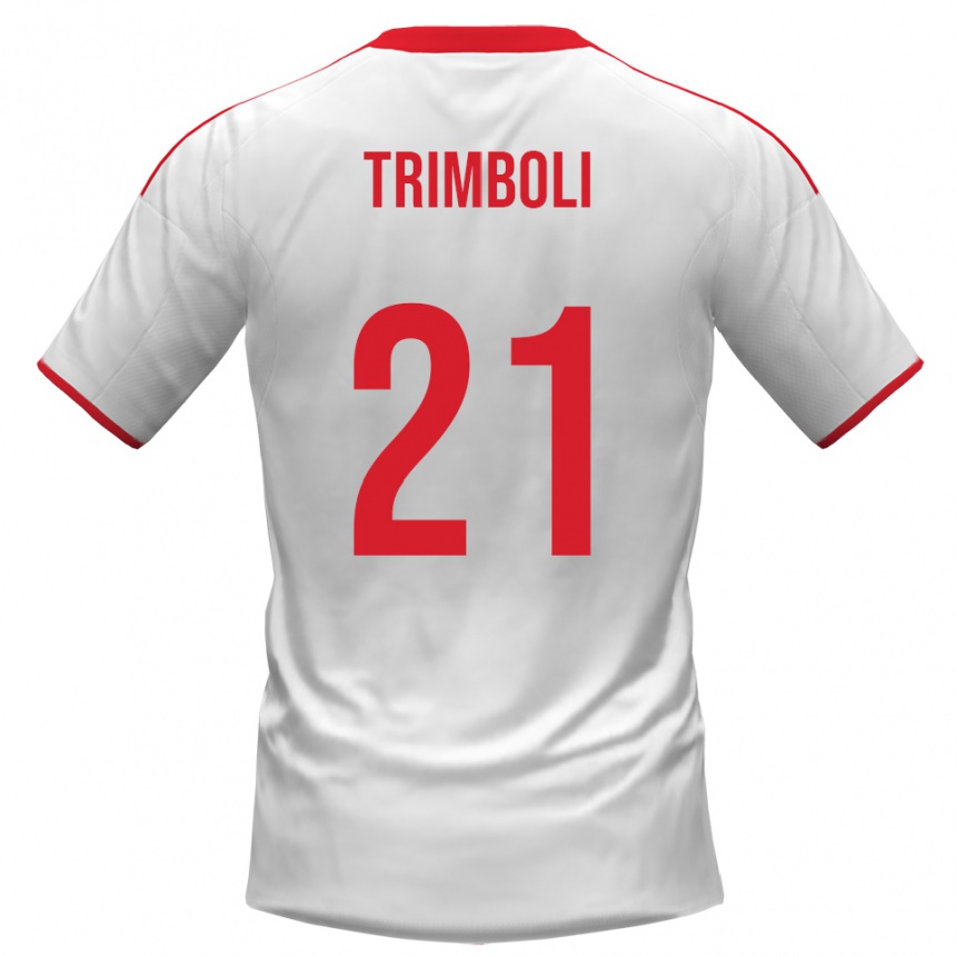 ילדים כדורגל סימונה טרימבולי #21 לבן אדום ג'רזי ביתית 2025/26