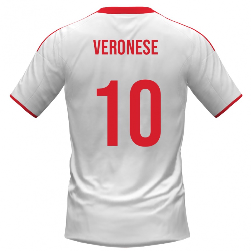 ילדים כדורגל Filippo Veronese #10 לבן אדום ג'רזי ביתית 2025/26