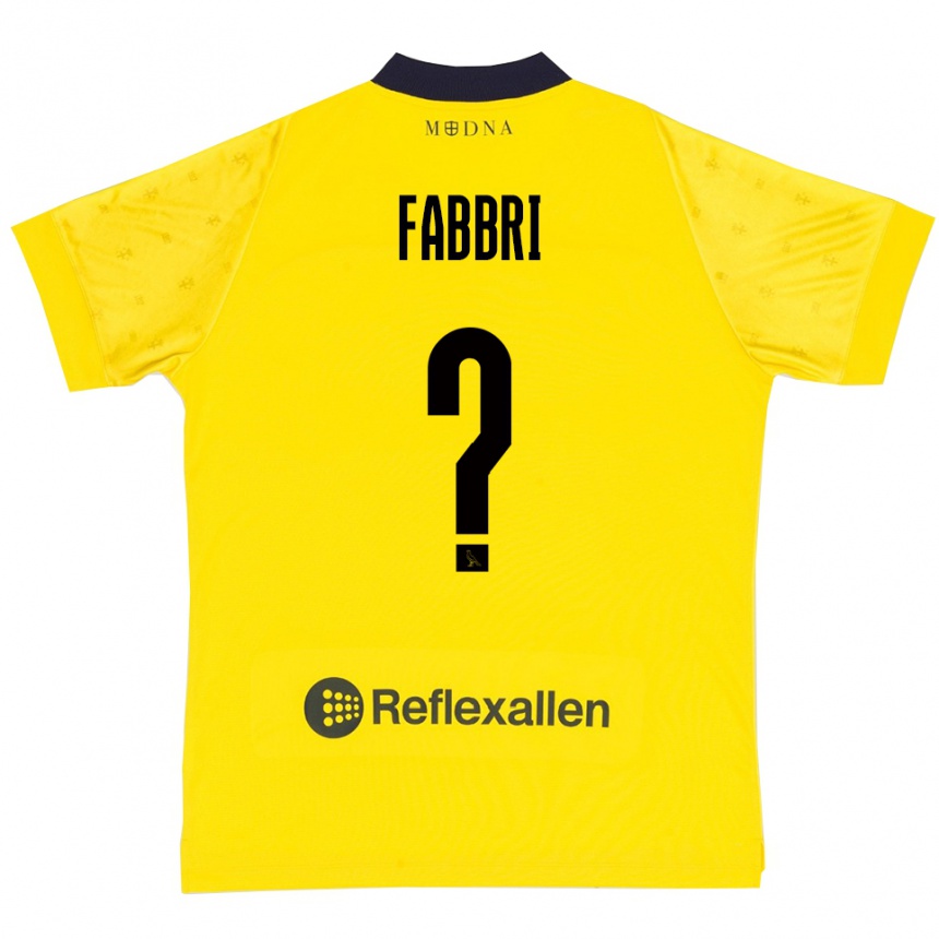 ילדים כדורגל Tito Fabbri #0 צהוב כחול נייבי ג'רזי ביתית 2025/26