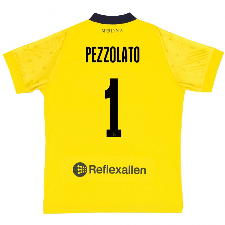 ילדים כדורגל Michele Pezzolato #1 צהוב כחול נייבי ג'רזי ביתית 2025/26