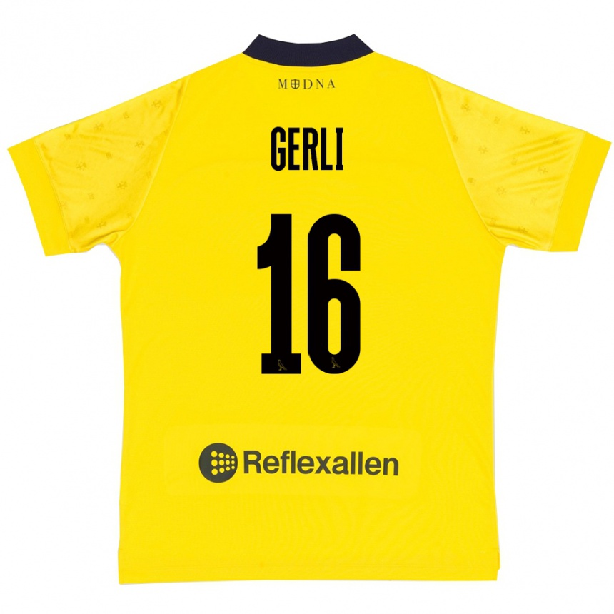 ילדים כדורגל פאביו גרלי #16 צהוב כחול נייבי ג'רזי ביתית 2025/26