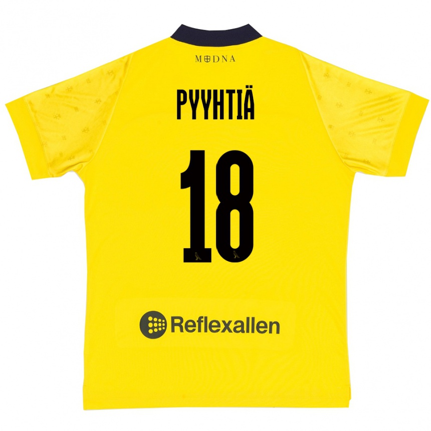 ילדים כדורגל Niklas Pyyhtiä #18 צהוב כחול נייבי ג'רזי ביתית 2025/26