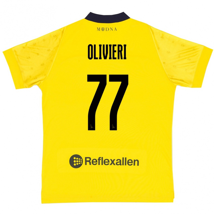 ילדים כדורגל אדוארדו אוליביירי #77 צהוב כחול נייבי ג'רזי ביתית 2025/26