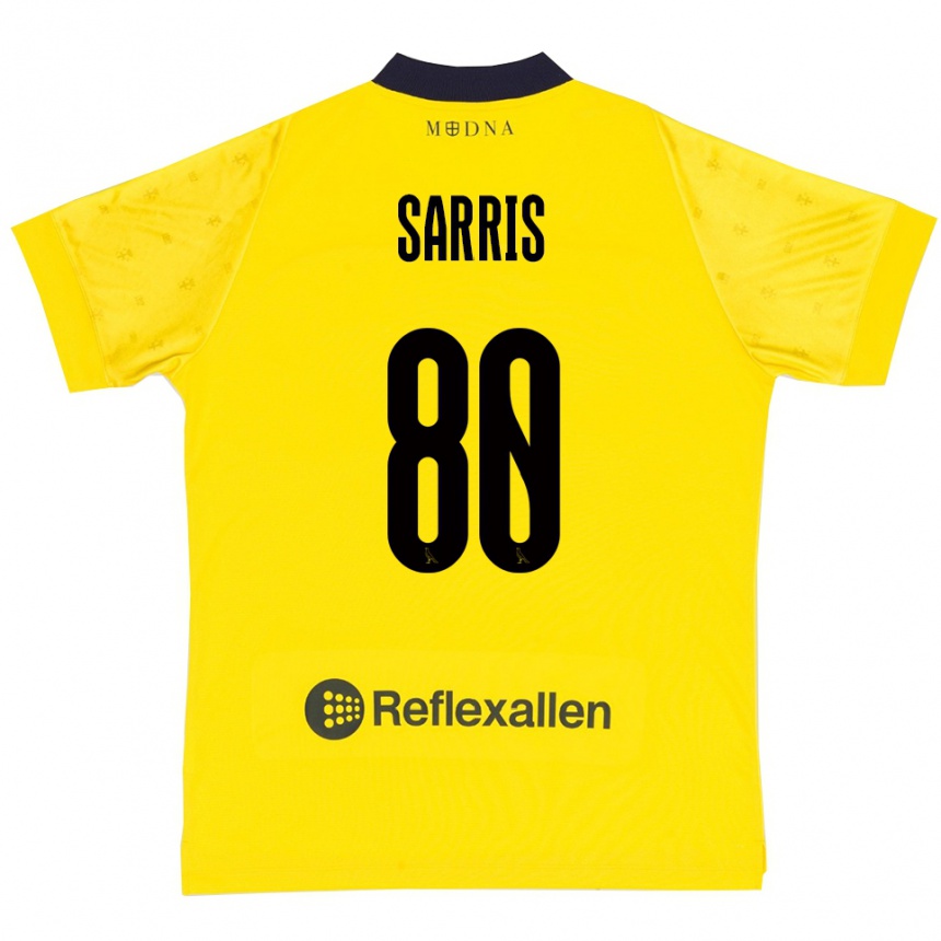 ילדים כדורגל Ioannis Sarris #80 צהוב כחול נייבי ג'רזי ביתית 2025/26