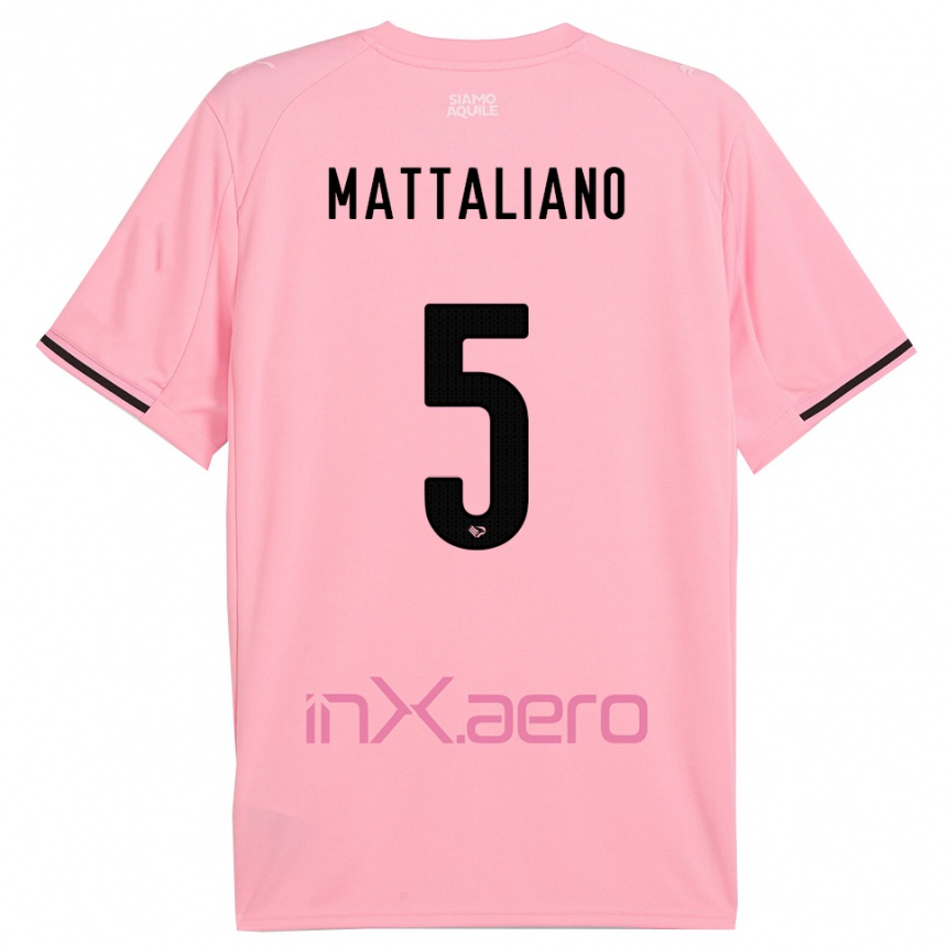 ילדים כדורגל Cristian Mattaliano #5 ורוד שחור ג'רזי ביתית 2025/26