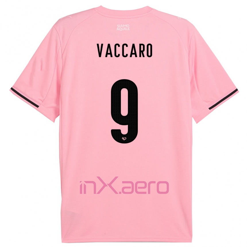 ילדים כדורגל Christian Vaccaro #9 ורוד שחור ג'רזי ביתית 2025/26