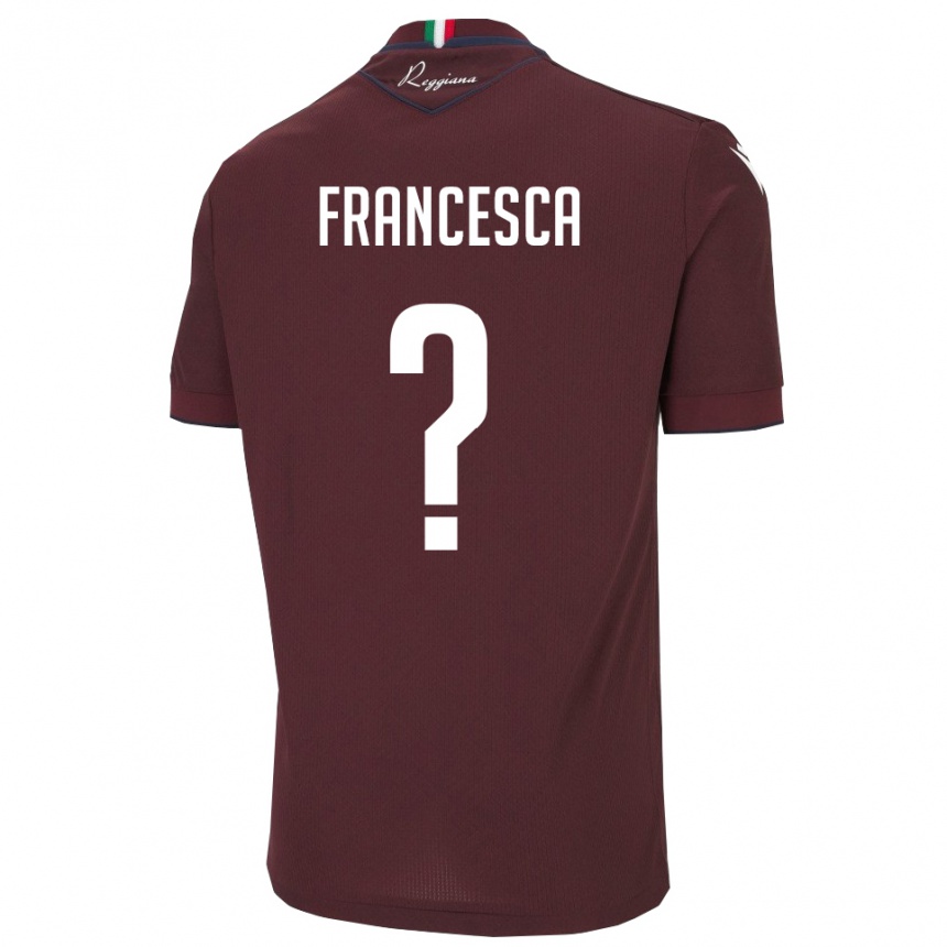 ילדים כדורגל Lenzini Francesca #0 בורגונדי לבן ג'רזי ביתית 2025/26