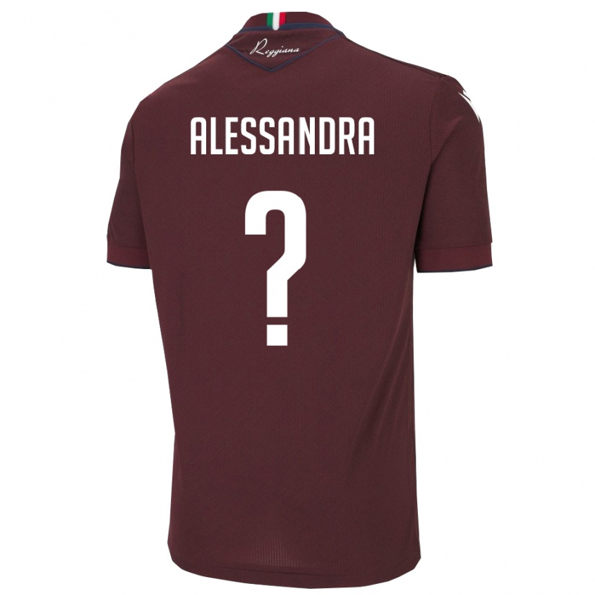 ילדים כדורגל Sacchi Alessandra #0 בורגונדי לבן ג'רזי ביתית 2025/26