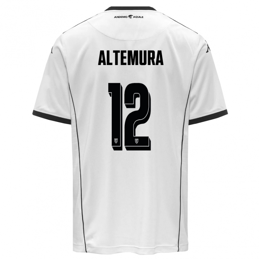 ילדים כדורגל Tommaso Altemura #12 לבן שחור ג'רזי ביתית 2025/26