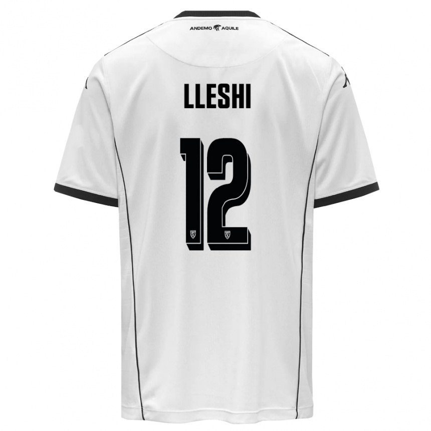 ילדים כדורגל Leonardo Lleshi #12 לבן שחור ג'רזי ביתית 2025/26