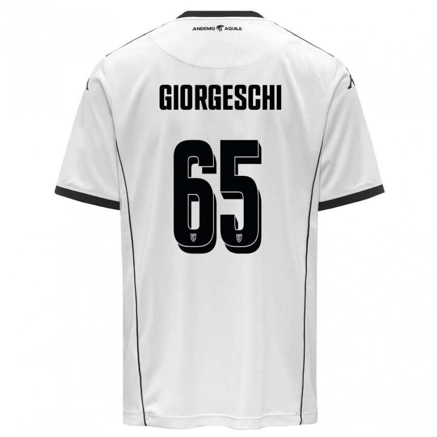 ילדים כדורגל Simone Giorgeschi #65 לבן שחור ג'רזי ביתית 2025/26