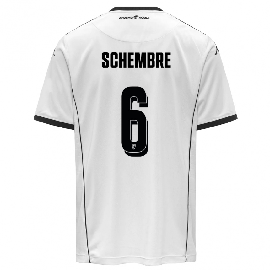 ילדים כדורגל עמנואלה שמברה #6 לבן שחור ג'רזי ביתית 2025/26