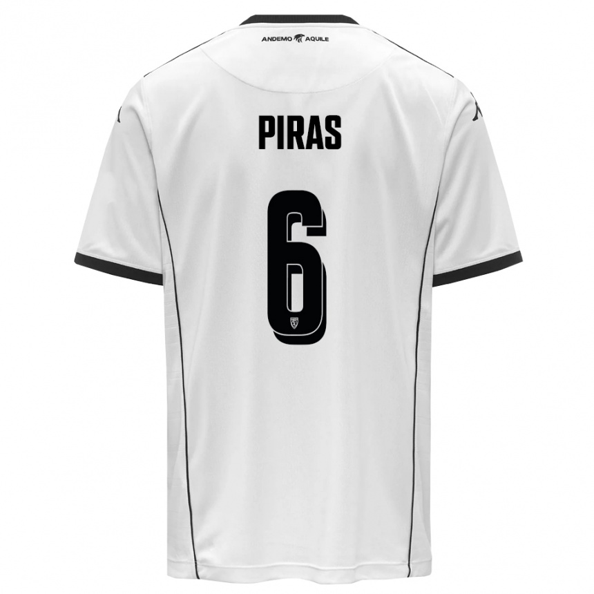 ילדים כדורגל Filippo Piras #6 לבן שחור ג'רזי ביתית 2025/26