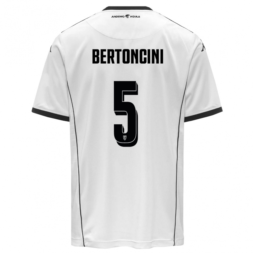 ילדים כדורגל אנדראה ברטונצ׳יני #5 לבן שחור ג'רזי ביתית 2025/26