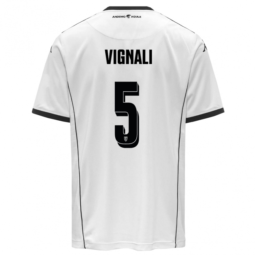 ילדים כדורגל דייגו ויגנאלי #5 לבן שחור ג'רזי ביתית 2025/26