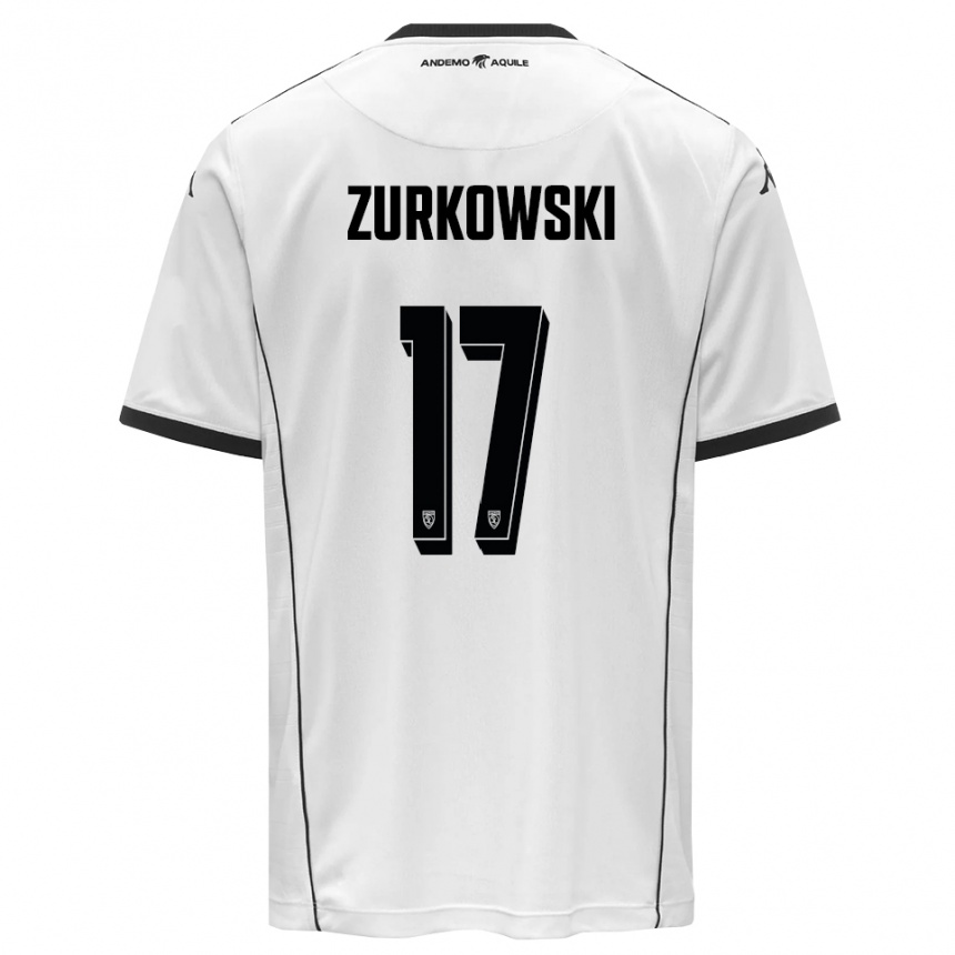 ילדים כדורגל שימון ז'ורקובסקי #17 לבן שחור ג'רזי ביתית 2025/26