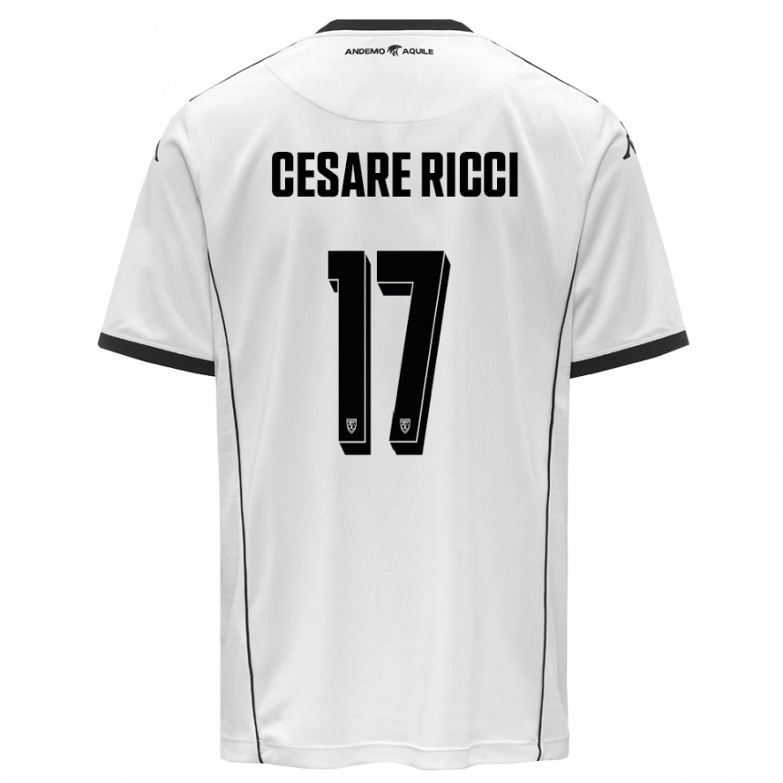 ילדים כדורגל אליה סזאר ריצ׳י #17 לבן שחור ג'רזי ביתית 2025/26