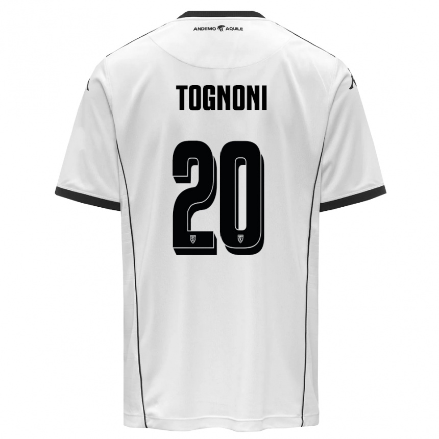 ילדים כדורגל Thomas Tognoni #20 לבן שחור ג'רזי ביתית 2025/26