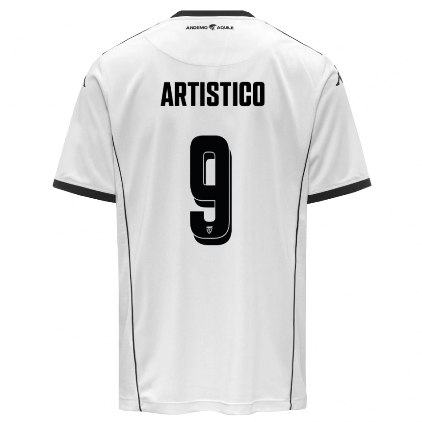 ילדים כדורגל Gabriele Artistico #9 לבן שחור ג'רזי ביתית 2025/26