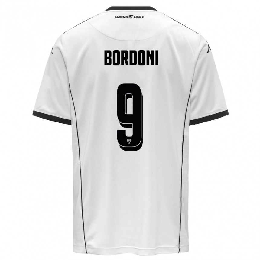 ילדים כדורגל Cristian Bordoni #9 לבן שחור ג'רזי ביתית 2025/26