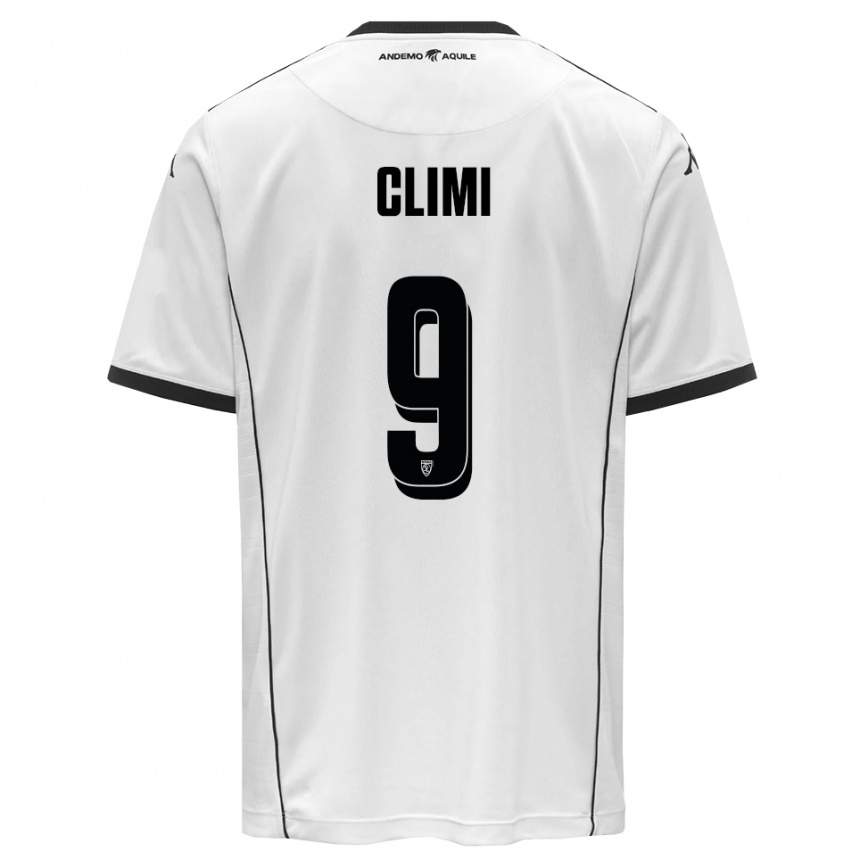 ילדים כדורגל Francesco Climi #9 לבן שחור ג'רזי ביתית 2025/26