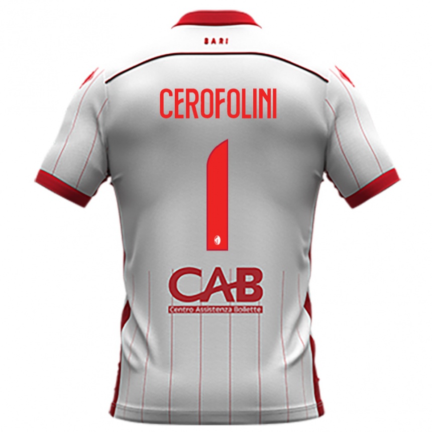 ילדים כדורגל Michele Cerofolini #1 לבן אדום ג'רזי ביתית 2025/26