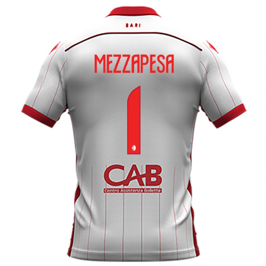 ילדים כדורגל Alessandro Mezzapesa #1 לבן אדום ג'רזי ביתית 2025/26